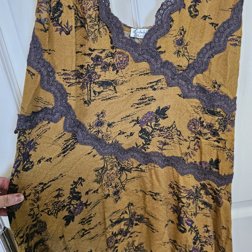 Free People Slip My Mind Floral Lace Vneck Mini Dress - Picture 7 of 8